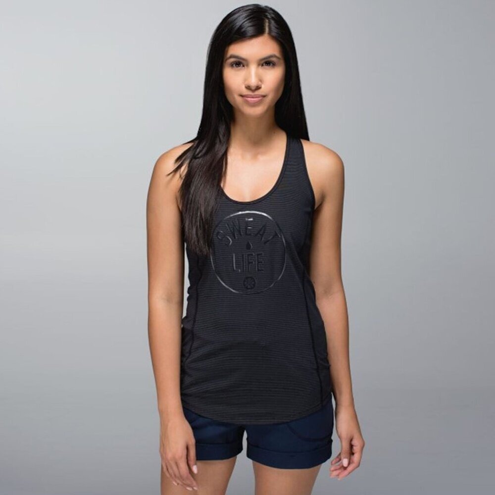 LULULEMON‎ Runner Up Tank in Black No Size Tag Check Measurements